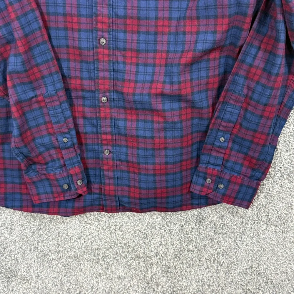 Banana Republic Mens XL Tall Untucked Slim Fit Ultra-Soft Flannel Plaid Shirt